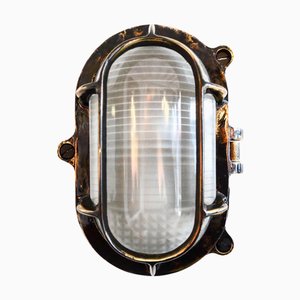 Holophane Wandlampe aus Bronze, 1950er