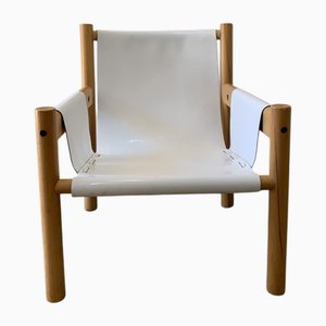White Leather Armchair, 1980