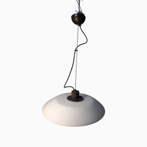 Chandelier Model UFO in Opaline Glass by Roberto Pamio for Leucos, 1960s
