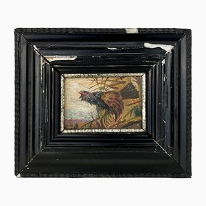 Gallo cedrone occidentale, 1890, dipinto a olio in miniatura, con cornice