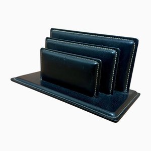 Document Holder in Stitched Saddle Leather from Le Tanneur, 1950