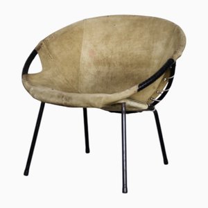 Chaise Circle Balloon Mid-Century Moderne en Daim Vert par Lusch Erzeugnis pour Lusch & Co., 1960s