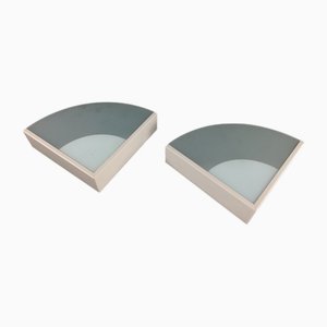 Lampade da parete triangolari minimaliste, anni '80, set di 2