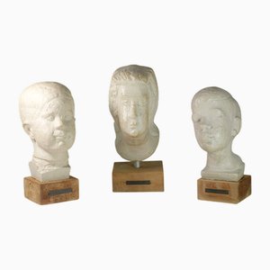 Head Sculptures by Lorenzo Pepe for Litoceramica Piccinelli, 1930, Set of 3