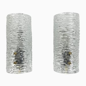 Schwedische Vintage Glas Wandlampen Modell 8493 von Carl Fagerlund für Orrefors, 1960er, 2er Set