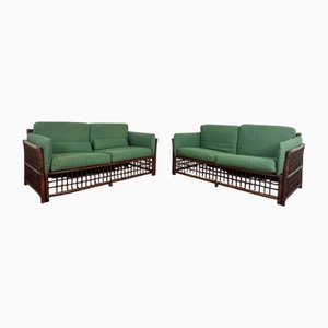 Set of Bamboo and Rattan Sofas in the style of Vivai Del Sud, 1960s
