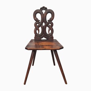 Sedia Escabelle in legno, metà XIX secolo