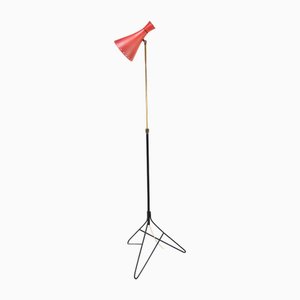 Lampada da terra regolabile attribuita a Svend Aage Holm Sørensen per Holm Sørensen & Co., Danimarca, 1950