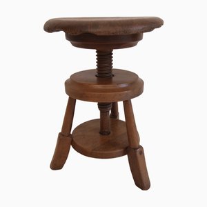 Sgabello da pianoforte tripode in legno, inizio XX secolo, metà XIX secolo