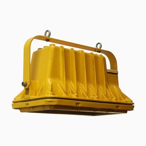 Lámpara de aeropuerto de vidrio transparente de hierro fundido amarillo