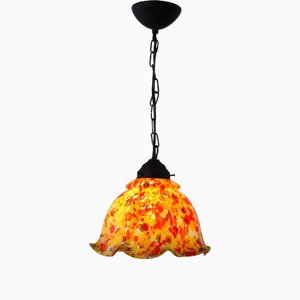 Jugendstil Colored Glass Pendant, 1920s