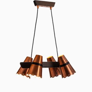 Pendant Lamp in Dark Stained Wood, 1960s