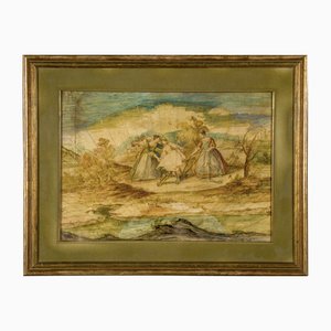Suiveur de Gian Domenico Tiepolo, Tableau Italien d'Epoque, Encadré