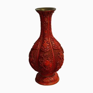 Large Antique Cinnabar Vase