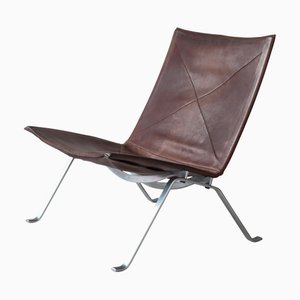 Chair PK-22 in Leather attributed to E. Kold Christensen, 1960s