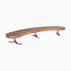 Banc Incurvé Mid-Century Moderne attribué à Carlo Hauner & Martin Eisler pour Forma, 1960s