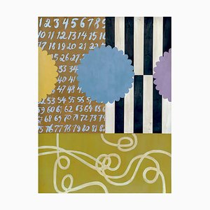 Kazaan Viveiros, Number Circus, Malerei auf Papier, 2023