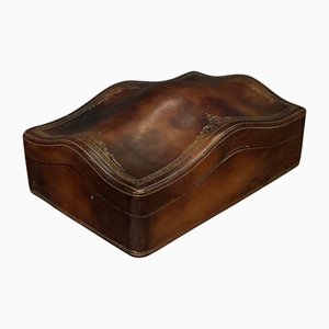 20th Century Iron-Stamped Leather Jewelry Box