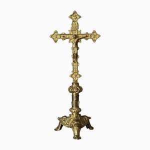 19th Century Napoleon III Gilded Bronze Crucifix