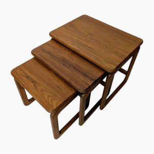 Scandinavian Nesting Tables by Johannes Andersen for Bramin, Denmark, 1960s, Set of 3