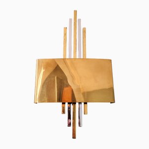 Large Hollywood Regency Brass Wall Light, 1970s