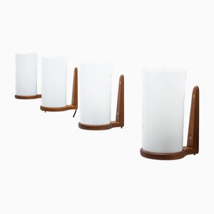 Teak & Acrylic Sconces by Luxus, 1960s, Set of 4