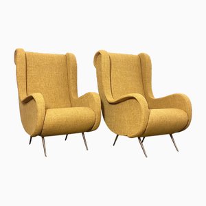 Set of Senior Lounge Chairs attributed to Marco Zanuso, Italy, 1950s
