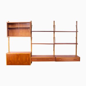 Danish Teak PS Modular System Wall Unit by Preben Sørensen for Randers Møbelfabrik, 1960s, Set of 12