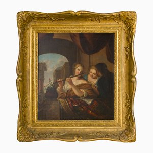 18th Century French Rococò Painting, Framed
