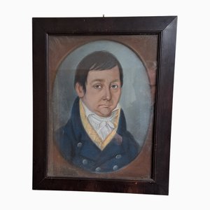 German Artist, Portrait of Wilhelm Rische, 1860s, Gouache on Paper, Framed