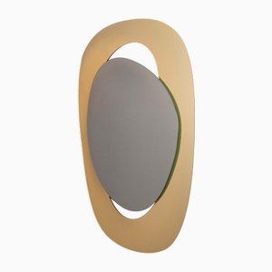 Large Handcrafted Soul Me Mirror in Gold and Tinted Bronze by Pon Design