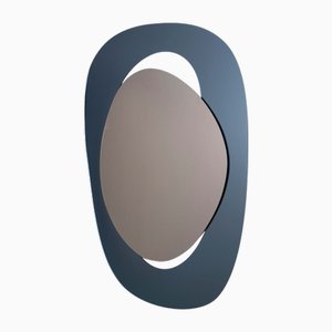 Large Handcrafted Soul Me Mirror in Anthracite and Tinted Bronze by Pon Design