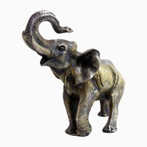 Statuetta Elefante Mid-Century in metallo, anni '60
