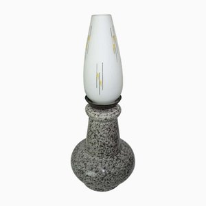 Ceramic and Opaline Table Lamp, 1950s