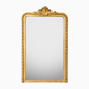 Large Louis Philippe Mirror with Ornate Shield Crest, 19th Century
