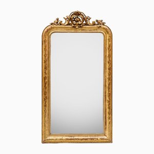 Louis Philippe Mirror with Ornate Rose Crest, 19th Century