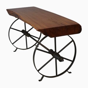 Wooden and Metal Coffee Table, 1950s