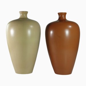 Italian Art Deco Ceramic Vases by Giovanni Gariboldi and Richard Ginori, 1930s, Set of 2