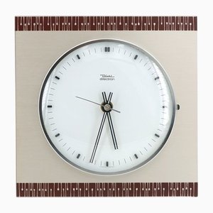 Horloge Murale en Bois et Métal de Diehl, 1960s