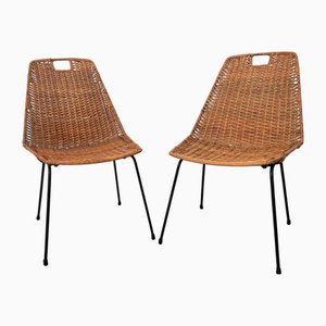 Set of Vintage Rattan Side Chairs, 1950s