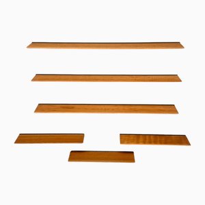 Mid-Century Modern Wall Mounted Shelves, 1970s, Set of 6