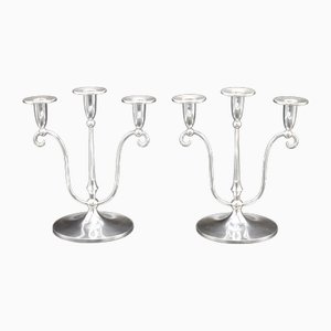 Bougeoirs par Elis Bergh pour CG Hallberg, 1920s, Set de 2