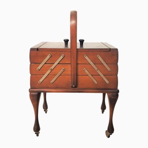 Antique Sewing Box on Wheels, 1940s