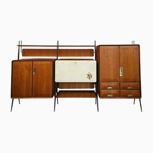 Italienisches Mid-Century Teakholz Sideboard von Silvio Cavatorta, 1950er