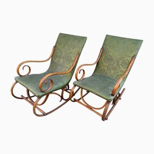 Set of Vintage Rocking Chairs in Beech