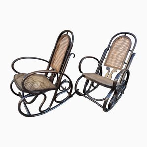 Set of Vintage Rocking Chairs in Beech