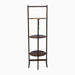 Alzata per torta pieghevole a tre livelli in mogano antico