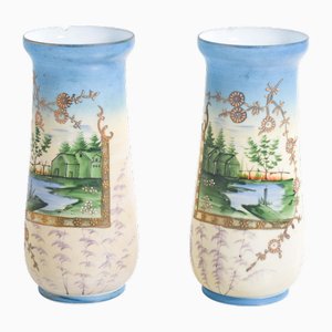 Glass Vases with Wide Mouths, 1910s, Set of 2