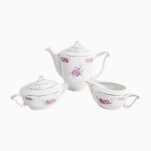 Service à Thé en Porcelaine de Candal, Portugal, 1920, Set de 3