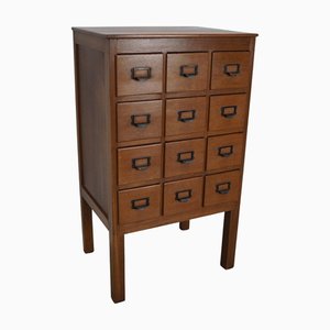 Vintage Dutch Oak Apothecary / Filing Cabinet, 1930s